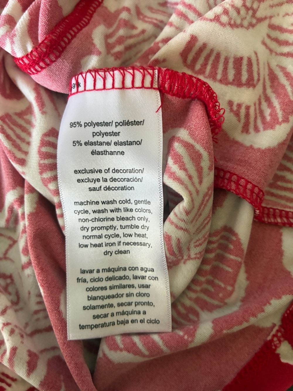 NWT Nautica Jeans Red and White Floral Top Size L - Picture 9 of 10